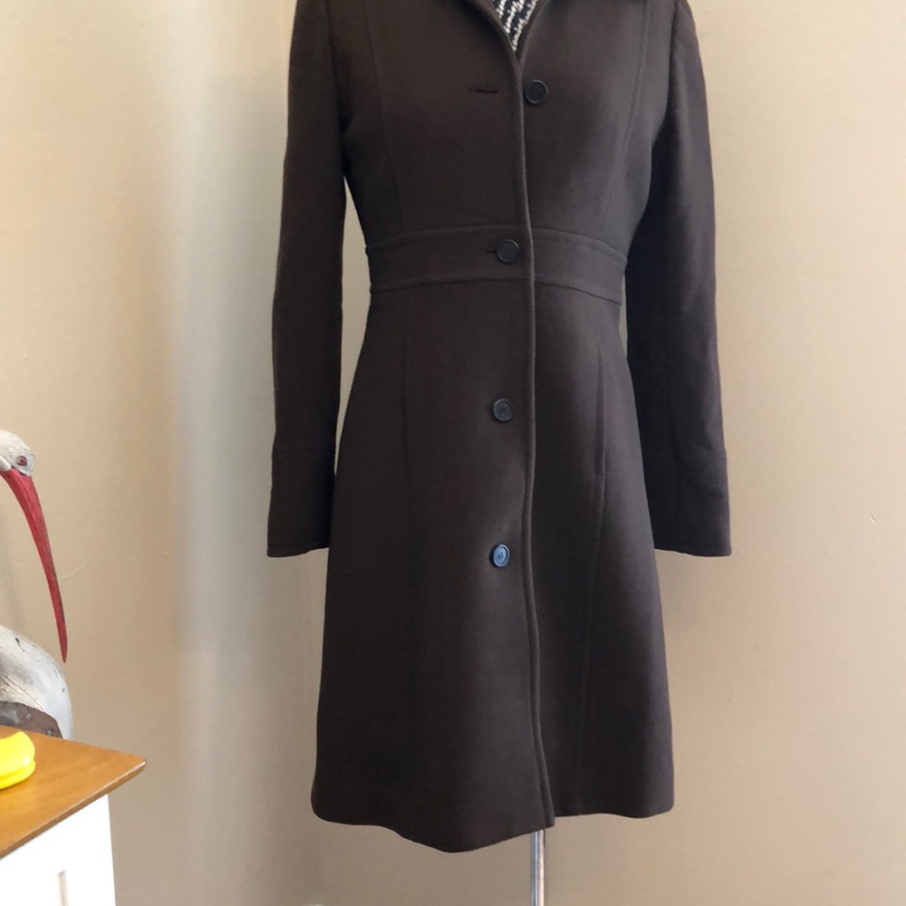 J Crew Brown Wool Coat. Size 4